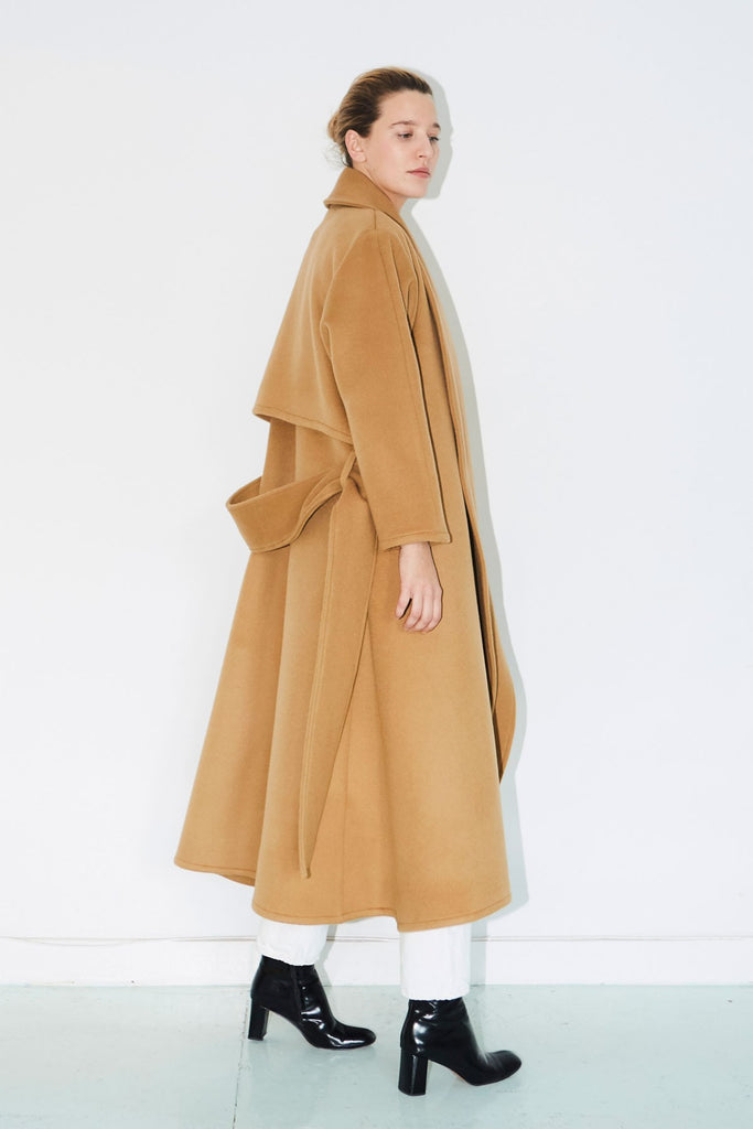 Camel Cashmere Wool Trench Coat – DATURA