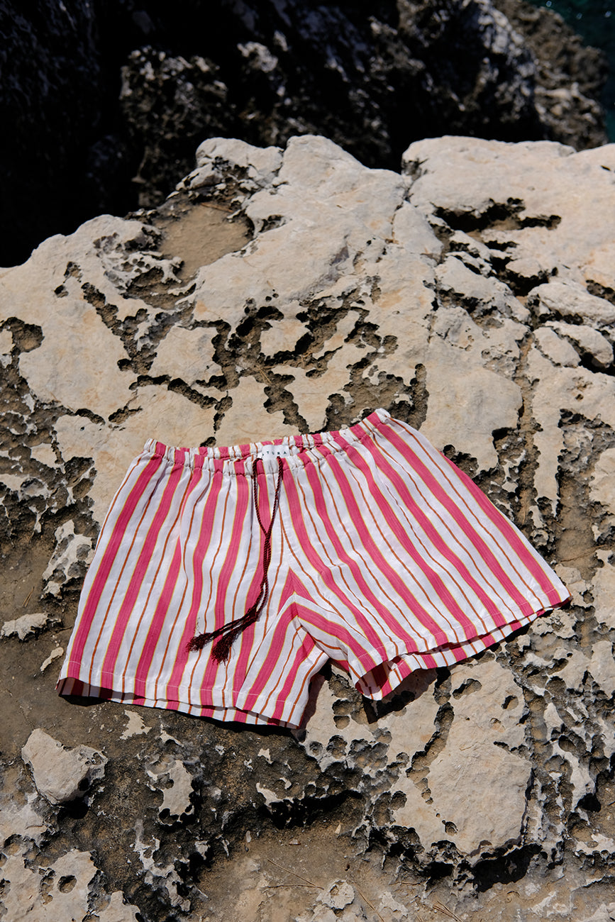 Terra Red Morus Stripes Calobra Shorts